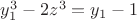 $y_1^3-2z^3=y_1-1$
