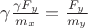 $\gamma\frac{\gamma F_y}{m_x}=\frac{F_y}{m_y}$
