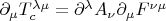 $\partial_\mu T_c^{\lambda\mu}=\partial^\lambda A_\nu\partial_\mu F^{\nu\mu}$