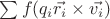 $\sum f(q_i\vec{r_i}\times\vec{v_i})$