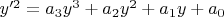 $y'^2=a_3y^3+a_2y^2+a_1y+a_0$