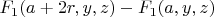 $F_1(a+2r,y,z)-F_1(a,y,z)$