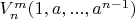 $V^m_n(1,a,...,a^{n-1})$