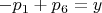 $-p_1+p_6 = y $