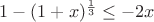 $1-(1+x)^\frac{1}{3}\leq-2x$