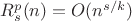 $R_s^p(n)=O(n^{s/k})$