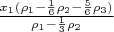 $\frac{x_1(\rho_1-\frac{1}{6}\rho_2-\frac{5}{6}\rho_3)}{
\rho_1-\frac{1}{3}\rho_2}$