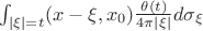 $\int_{|\xi|=t} (x-\xi, x_0) \frac{\theta(t)}{4\pi |\xi|}d\sigma_{\xi}$