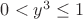 $0<y^3\le{1}$