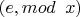 $(e,mod\verb