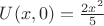 $U(x,0)=\frac{2x^2}5$