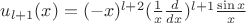 $u_{l+1}(x) = (-x)^{l+2}(\frac{1}{x}\frac{d}{dx})^{l+1} \frac{\sin x}{x}$