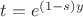 $t=e^{(1-s)y}$ $t=e^{(1-s)y}$