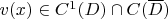 $v(x)\in C^1(D)\cap C(\overline D)$