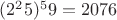 $(2^25) ^59 = 2076$