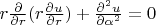 $r\frac{\partial}{\partial r}(r\frac{\partial u}{\partial r})+\frac{\partial^2u}{\partial\alpha^2}=0$