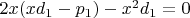 $2x(xd_1-p_1)-x^{2}d_1=0$