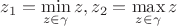 $z_1=\min\limits_{z\in\gamma}z, z_2=\max\limits_{z\in\gamma}z$