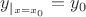 $y_{|_{x=x_0}}=y_0$