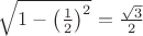 $\sqrt{1-\left(\frac{1}{2}\right)^2}=\frac{\sqrt{3}}{2}$