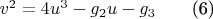 $v^2=4u^3-g_2{u}-g_3$\qquad(6)