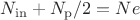 $N_\mathrm{in} + N_\mathrm p/2 = Ne$