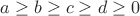$a\ge b\ge c\ge d\ge0$