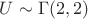 $U\sim \Gamma(2,2)$