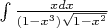 $\int \frac{xdx}{(1-x^3)\sqrt{1-x^2}}$