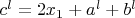 $c^l=2x_1+a^l+b^l$