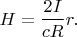 $$H=\frac{2I}{cR}r.$$