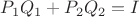 $P_1Q_1 + P_2Q_2 = I$