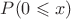 $P(0\leqslant x)$