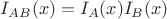 $I_{AB}(x)=I_A(x)I_B(x)$