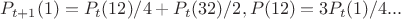 $P_{t+1}(1)=P_t(12)/4+P_t (32)/2, P(12)=3P_t (1)/4... $