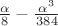 $\frac{\alpha}{8}-\frac{\alpha^3}^{384}$