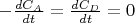 $ -\frac{dC_A}{dt} = \frac{dC_D}{dt} = 0 $