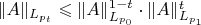 $\Vert A\Vert_{L_{p_t}}\leqslant\Vert A\Vert_{L_{p_0}}^{1-t}\cdot\Vert A\Vert_{L_{p_1}}^t$