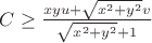 $C\ge \frac{xyu+\sqrt{x^2+y^2}v}{\sqrt{x^2+y^2}+1}$