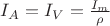 $I_A = I_V = \frac{I_m}{\rho}$