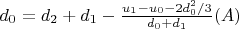 $d_0 = d_2 + d_1 -\frac{u_1-u_0-2d_0^2/3}{d_0 + d_1}\engo(A)$