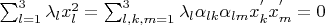 $\sum_{l=1}^3 \lambda_l x_l^2=\sum_{l,k,m=1}^3 \lambda_l \alpha_{lk}\alpha_{lm}x_k^{'}x_m^{'}=0$