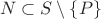 $$N\subset S\setminus\{P\}$$