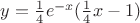 $y=\frac{1}{4}e^{-x}(\frac{1}{4}x-1)$