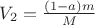 $V_2=\frac {(1-a)m}{M}$