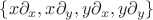 $\{x\partial_x,x\partial_y,y\partial_x,y\partial_y\}$
