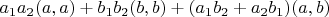 $a_1a_2(a,a)+b_1b_2(b,b)+(a_1b_2+a_2b_1)(a,b)$