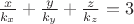 $\frac x{k_x}+\frac y{k_y}+\frac z{k_z}=3$
