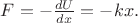 $F=-\tfrac{dU}{dx}=-kx.$