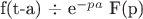f(t-a) \div $ e^{-pa}$ F(p)